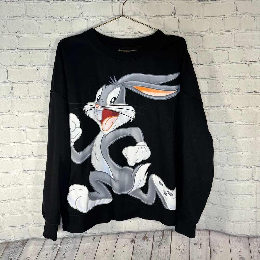 Looney Tunes Bugs Bunny Graphic Sweatshirt Primark Black XL Pullover